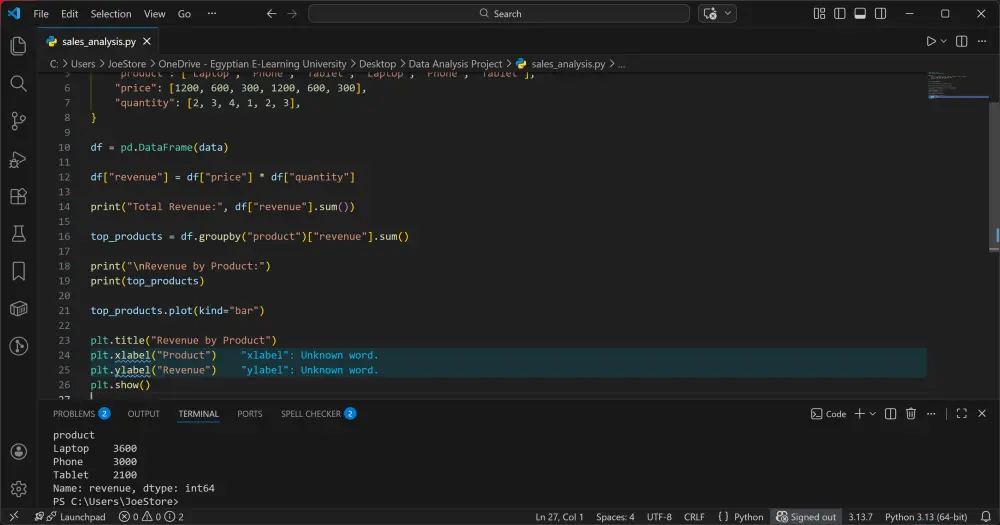تحليل البيانات باستخدام مكتبات بايثون