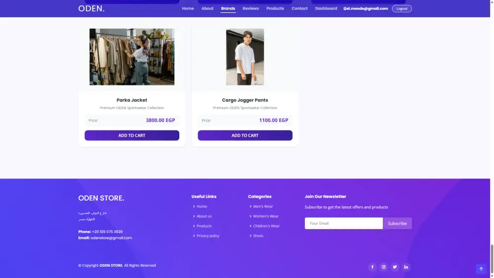 بناء متجر إلكتروني متكامل للملابس والأدوات الرياضية باستخدام ASP.NET Core(MVC) + SQL