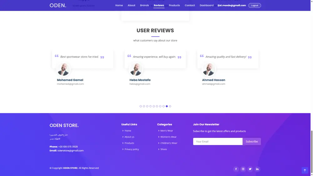 بناء متجر إلكتروني متكامل للملابس والأدوات الرياضية باستخدام ASP.NET Core(MVC) + SQL