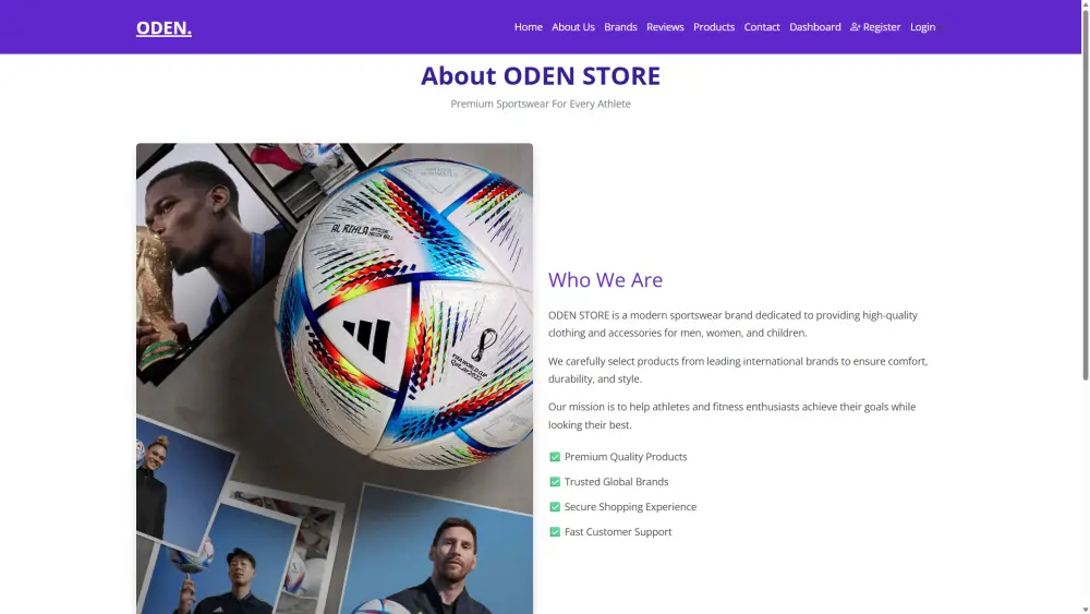 تطوير وتعديل متجر ( ODEN STORE)ASP.NET Core MVC وإضافة صفحات ومميزات جديدة