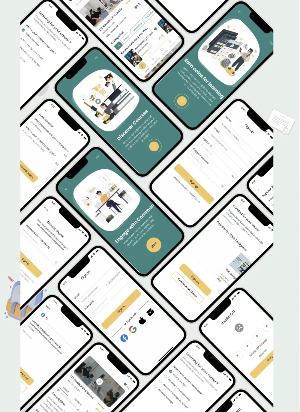 تصميم واجهة موبايل أبلكيشن (UI/UX) احترافية لأنظمة iOS وAndroid