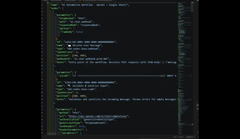 سأقوم بإنشاء Workflow احترافي باستخدام n8n لأتمتة أعمالك وربط التطبيقات و AI