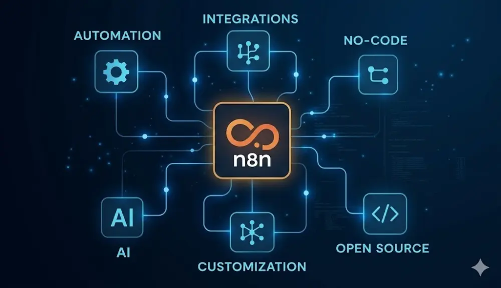 سأقوم بإنشاء Workflow احترافي باستخدام n8n لأتمتة أعمالك وربط التطبيقات و AI