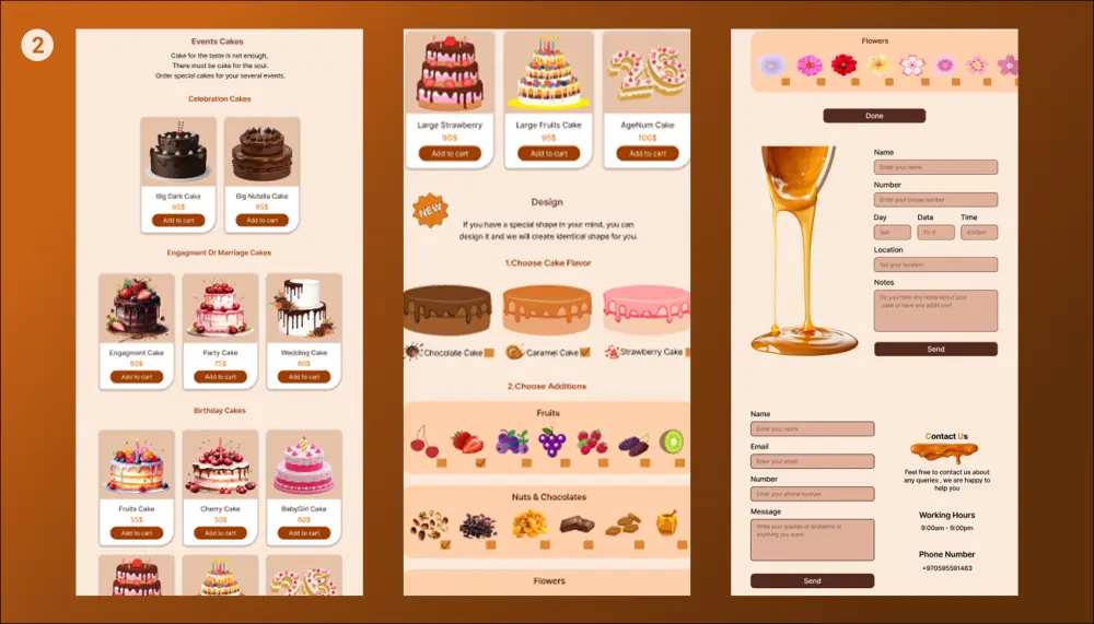 تصميم UIUX موقع ويب لمتجر كيك اونلاين