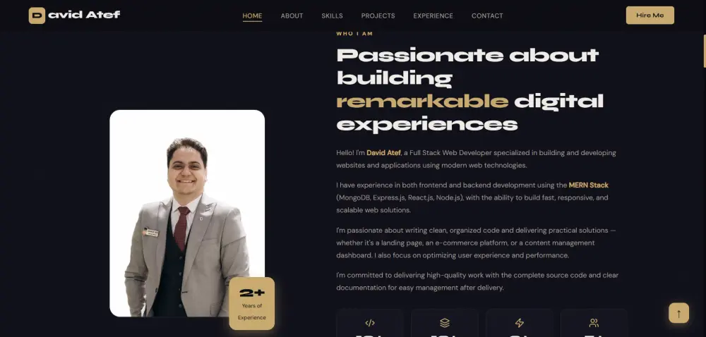تصميم موقع بورتفوليو احترافي بـ React.js