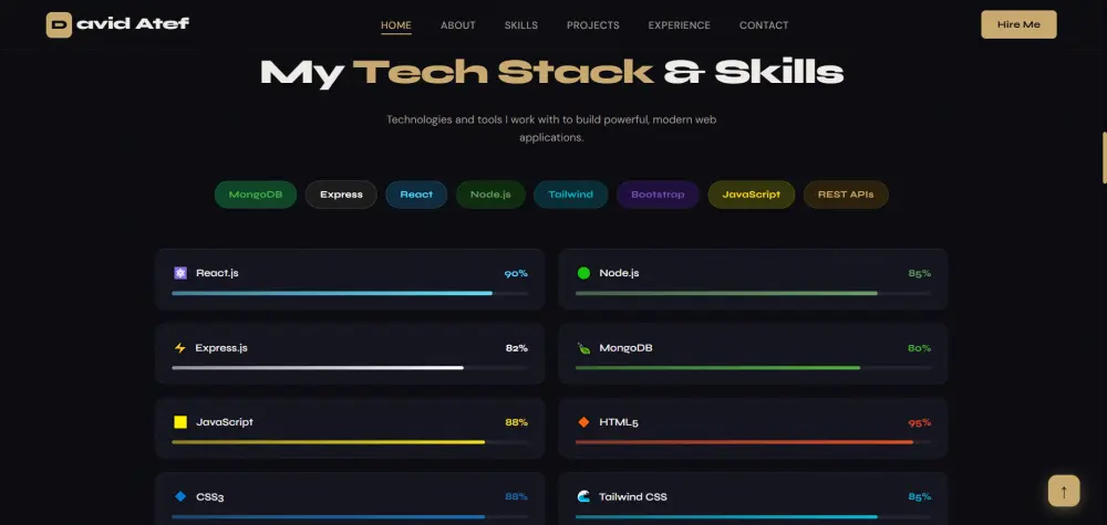 تصميم موقع بورتفوليو احترافي بـ React.js