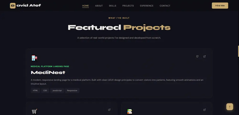 تصميم موقع بورتفوليو احترافي بـ React.js