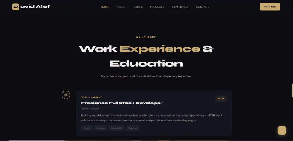 تصميم موقع بورتفوليو احترافي بـ React.js