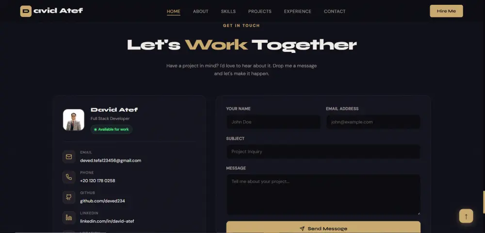 تصميم موقع بورتفوليو احترافي بـ React.js