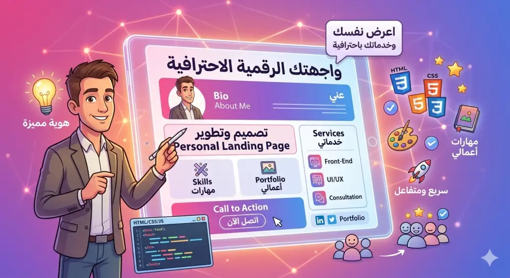 Landing Page احترافية لعرض نفسك وخدماتك (Personal Brand)