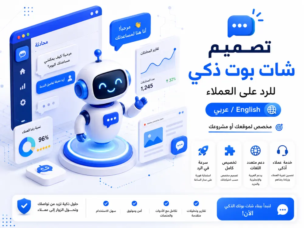 سأقوم بإنشاء شات بوت ذكي مخصص لموقعك أو مشروعك