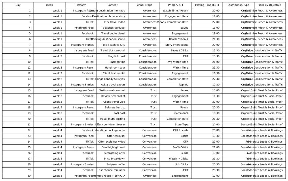 أصمم لك كالندر أسبوعي أو شهري لمنصات السوشيال ميديا