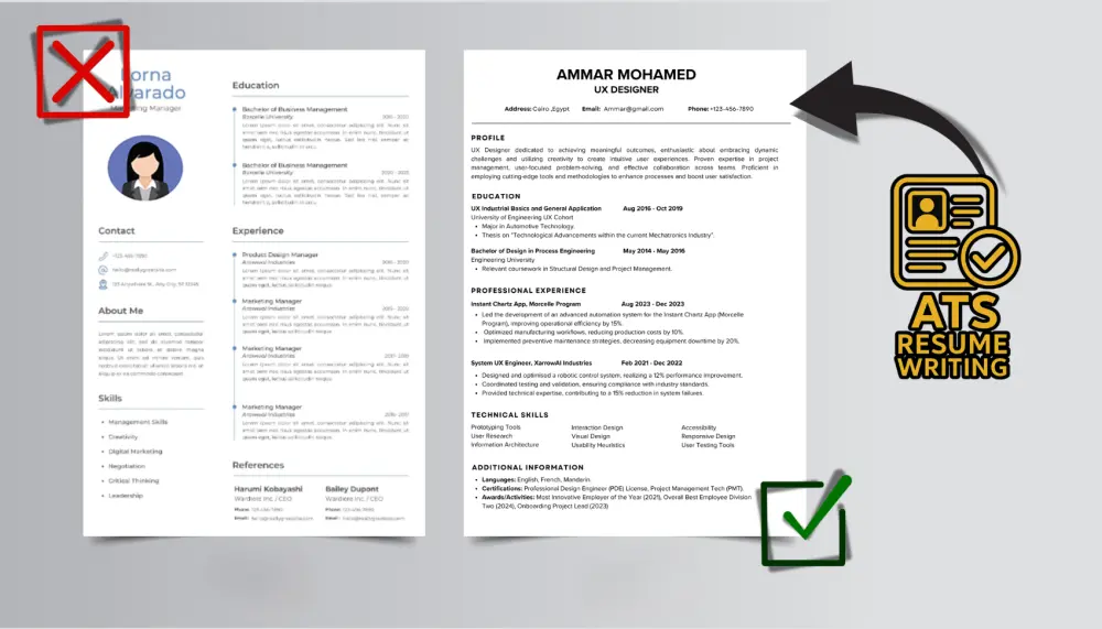 تصميم سيرة ذاتية احترافية CV متوافقة مع نظام ATS