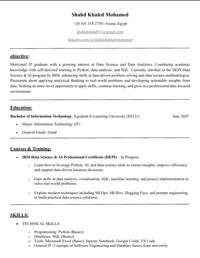 تصميم وكتابة سيرة ذاتية CV احترافية