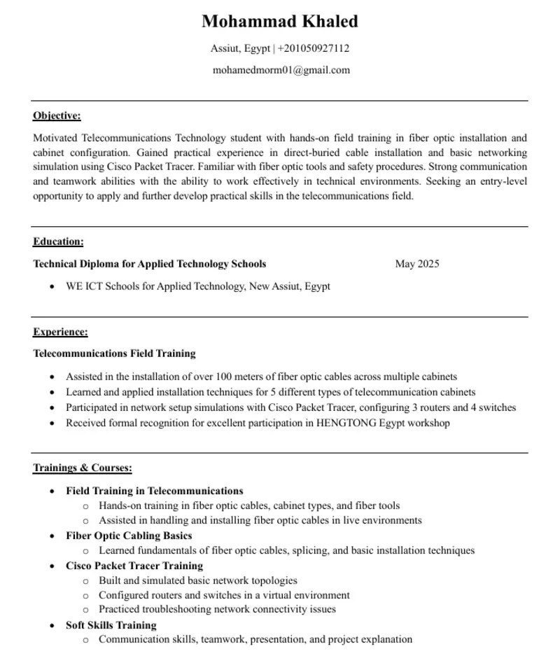 تصميم وكتابة سيرة ذاتية CV احترافية