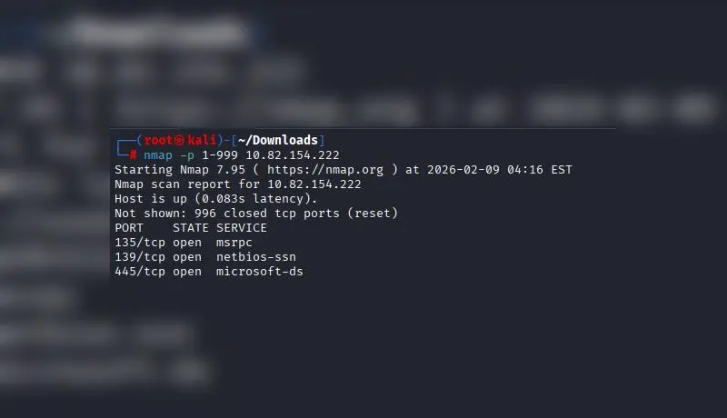 تنفيذ اختبار اختراق للشبكة و اكتشاف الثغرات