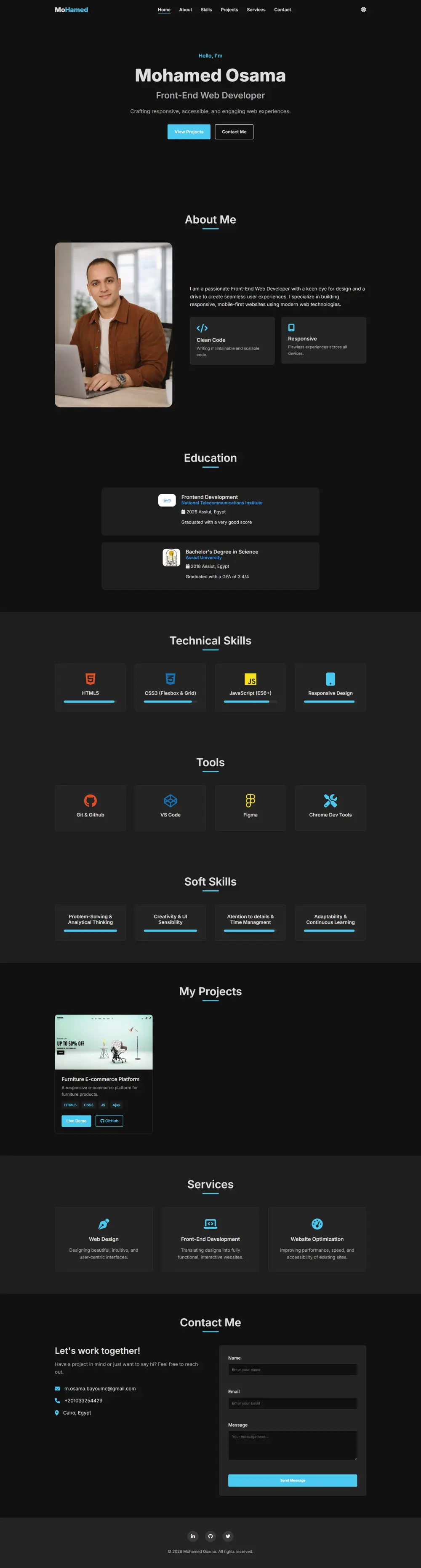 تصميم موقع Portfolio احترافي يبرز مهاراتك ويجذب العملاء
