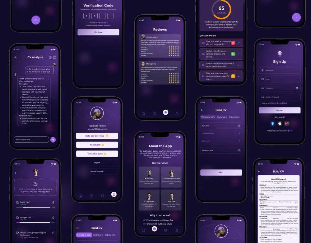 تصميم واجهات تطبيق موبايل UI-UX احترافيه وعصرية