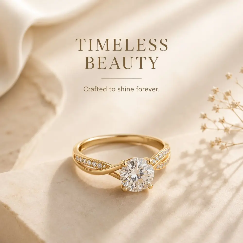 أقدّم لك تصميمات جرافيك احترافية لمجوهرات بأسلوب فاخر (Luxury Style) مناسب للإعلانات والسوشيال ميديا، مع التركيز على إبراز المنتج بشكل أنيق وجذاب يعكس قيمة العلامة التجارية.