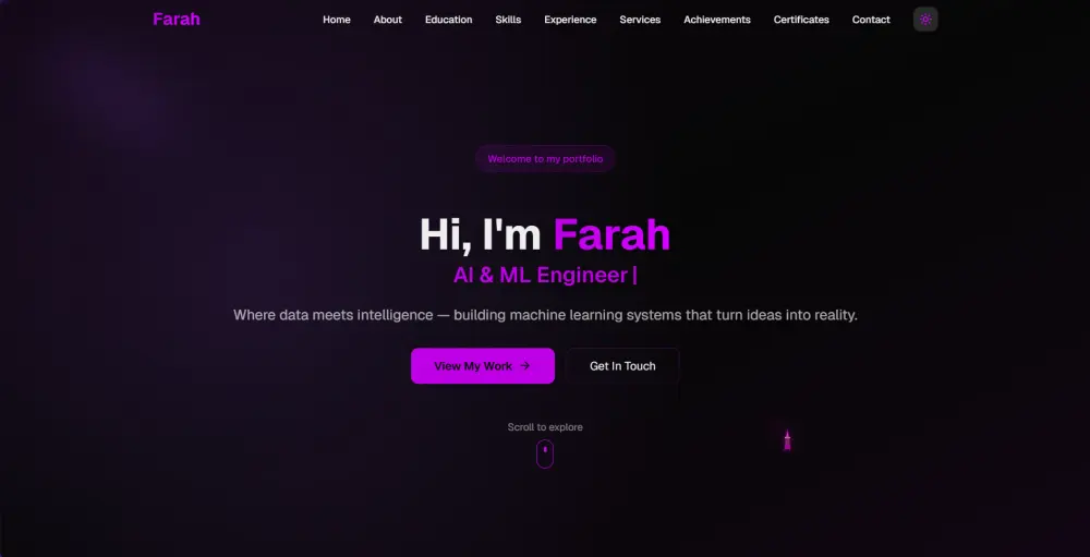 تصميم موقع Portfolio شخصي