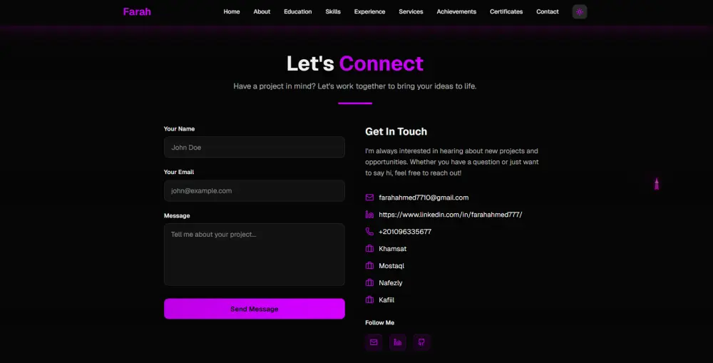 تصميم موقع Portfolio شخصي