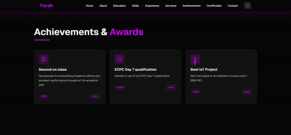 تصميم موقع Portfolio شخصي