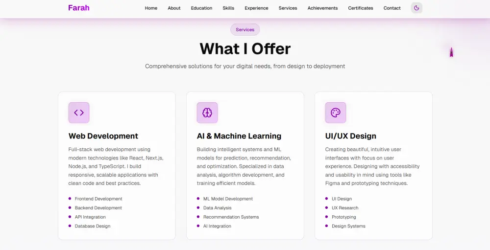 تصميم موقع Portfolio شخصي