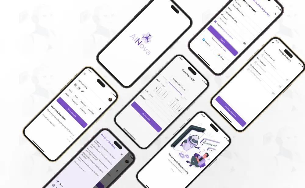 تصميم شاشات تطبيق هاتف UI