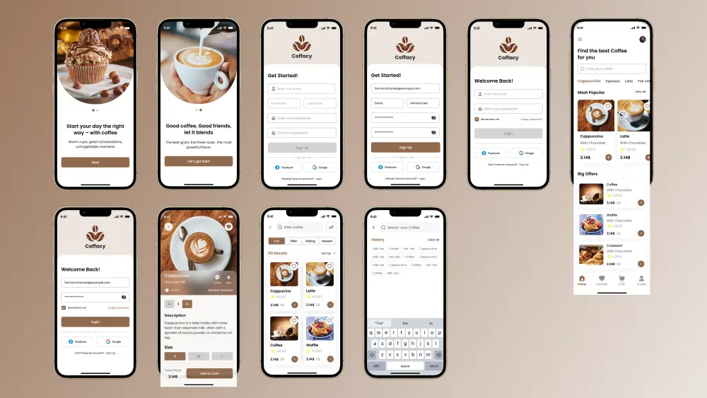 تصميم شاشات تطبيق هاتف UI