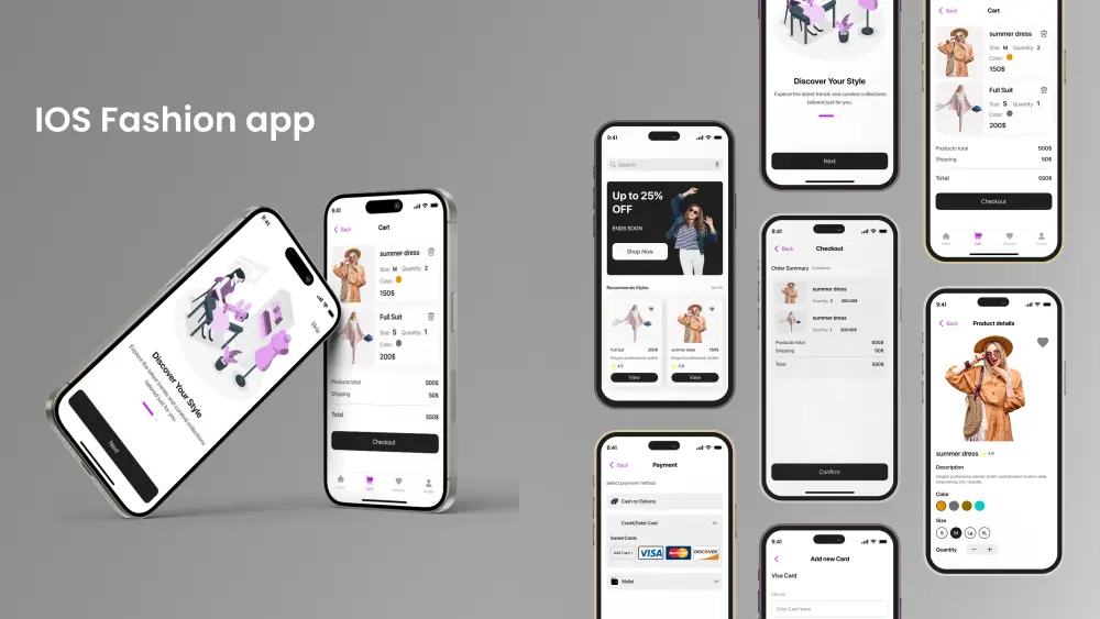 تصميم شاشات تطبيق هاتف UI
