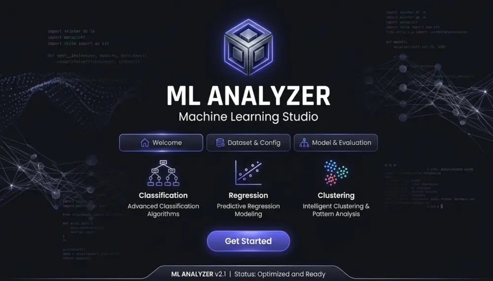 بناء برنامج ذكاء اصطناعي (GUI) متكامل لتحليل وتنبؤ البيانات