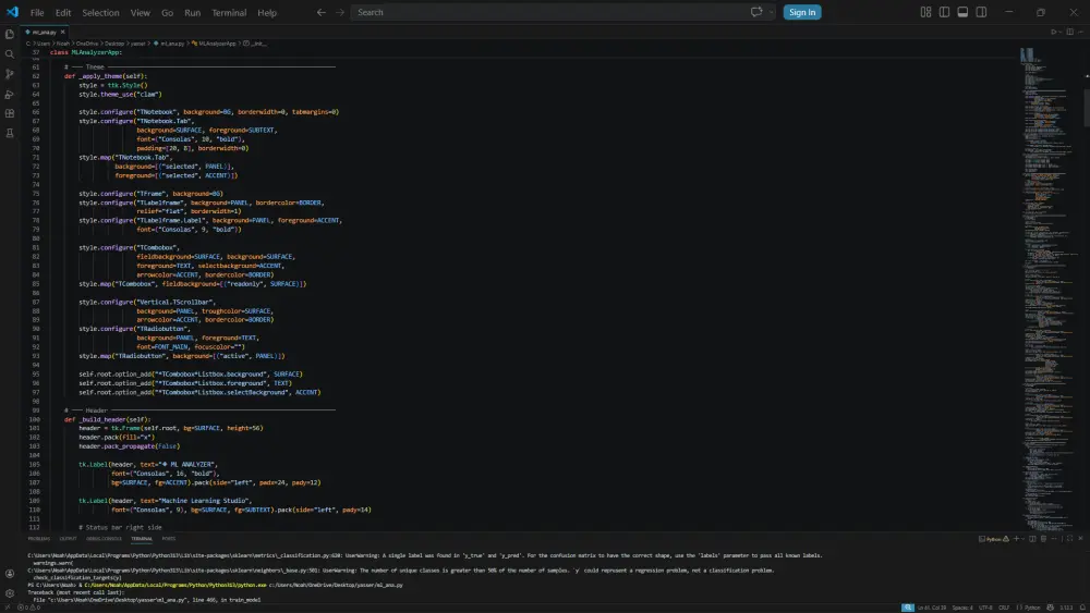 بناء برنامج ذكاء اصطناعي (GUI) متكامل لتحليل وتنبؤ البيانات