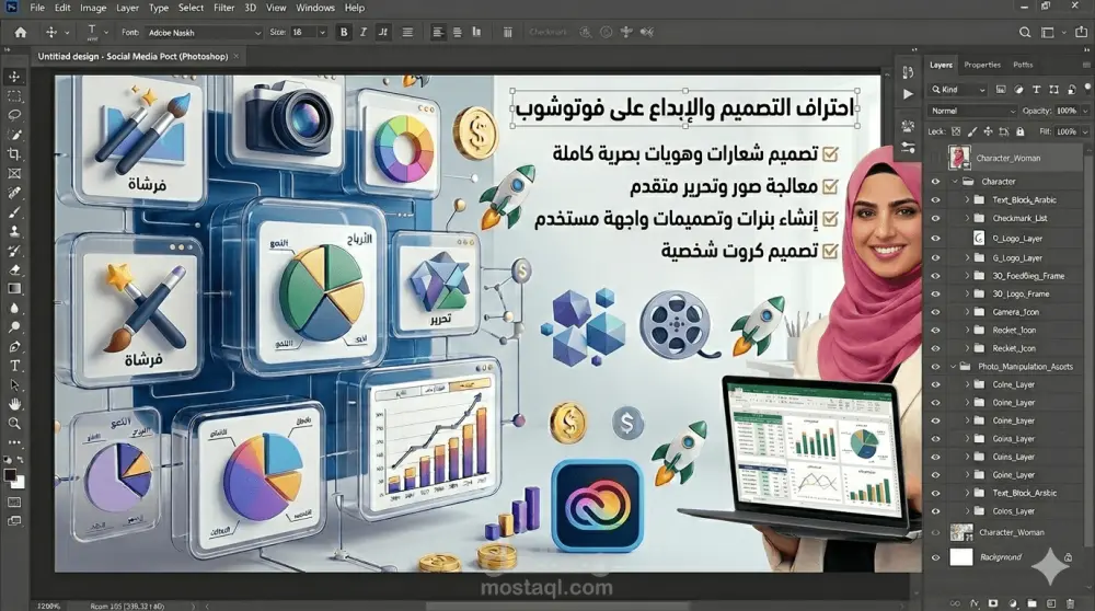 التصميم الجرافيكي باستخدام Photoshop