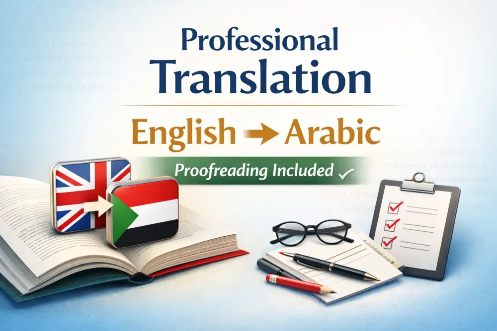 ترجمة احترافية من الإنجليزية إلى العربية مع تدقيق لغوي كامل