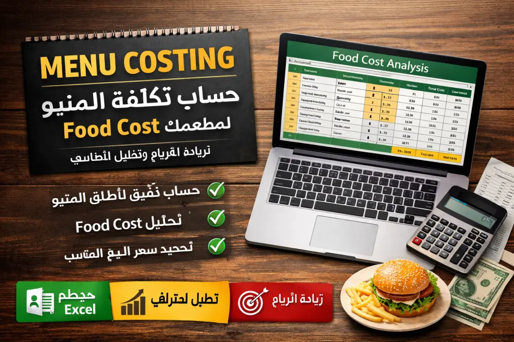 حساب تكلفة أطباق المنيو و Food Cost لمطعمك باحتراف