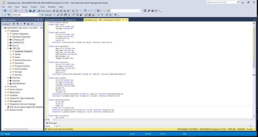 أقدّم خدمة تصميم و برمجة قاعدة بيانات متكاملة لأي نظام مثل نظام إدارة مدرسة، متجر إلكتروني، نظام موظفين او مستشفى مع تحديد الجداول والعلاقات بشكل دقيق