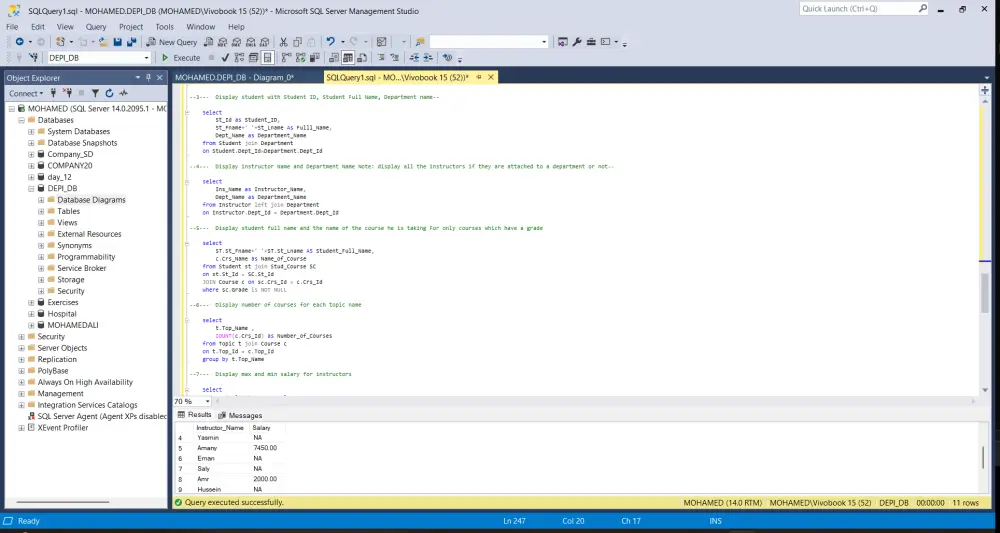 أقدّم خدمة تصميم و برمجة قاعدة بيانات متكاملة لأي نظام مثل نظام إدارة مدرسة، متجر إلكتروني، نظام موظفين او مستشفى مع تحديد الجداول والعلاقات بشكل دقيق