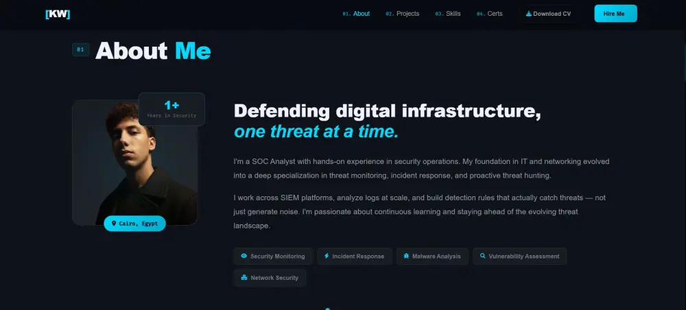 تصميم موقع بورتفوليو شخصي احترافي