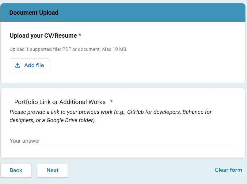 تصميم نماذج Google Forms احترافية (اختبارات تقنية، طلبات توظيف، استبيانات)
