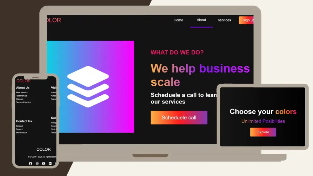 إنشاء موقع ويب مرن احترافي بـ HTML & CSS & JavaScript