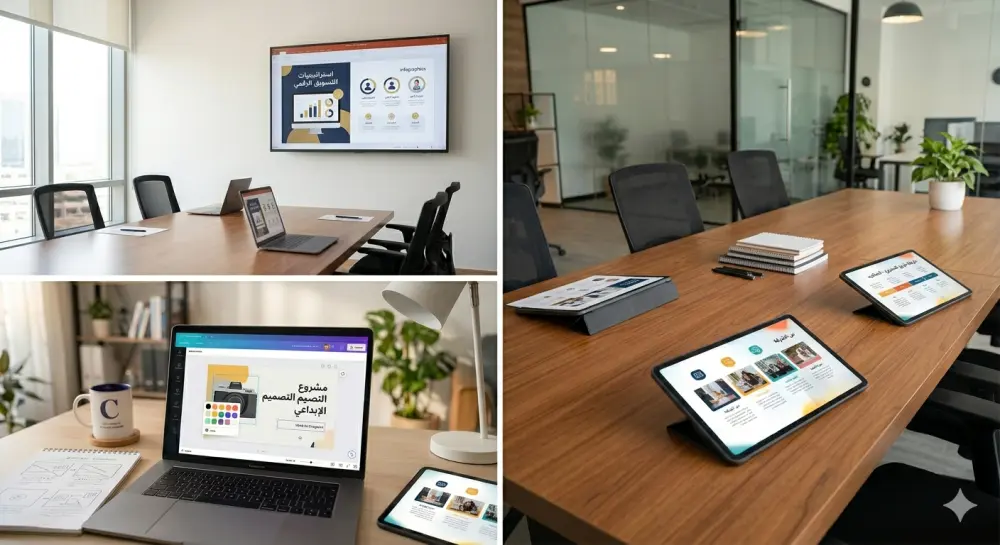 تصميم عروض تقديمية بإستخدام Power Point و Canva تصميم 10 شرائح