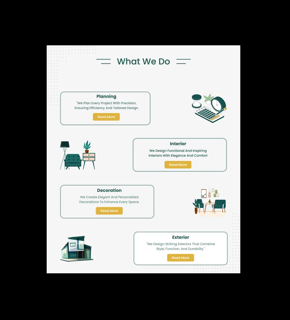 تصميم موقع إلكتروني لعرض أعمال التصميم الداخلي