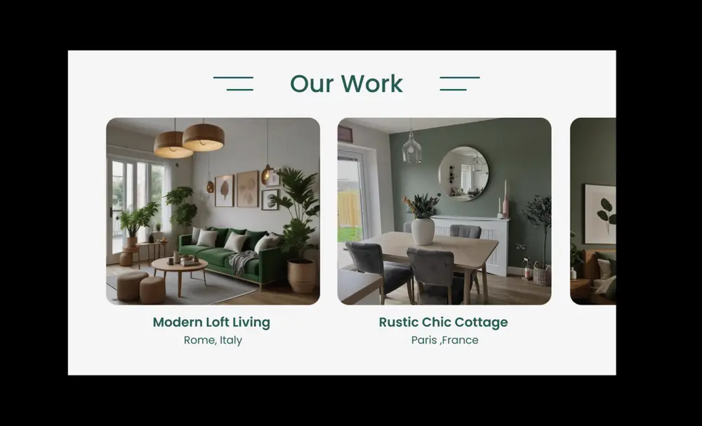 تصميم موقع إلكتروني لعرض أعمال التصميم الداخلي
