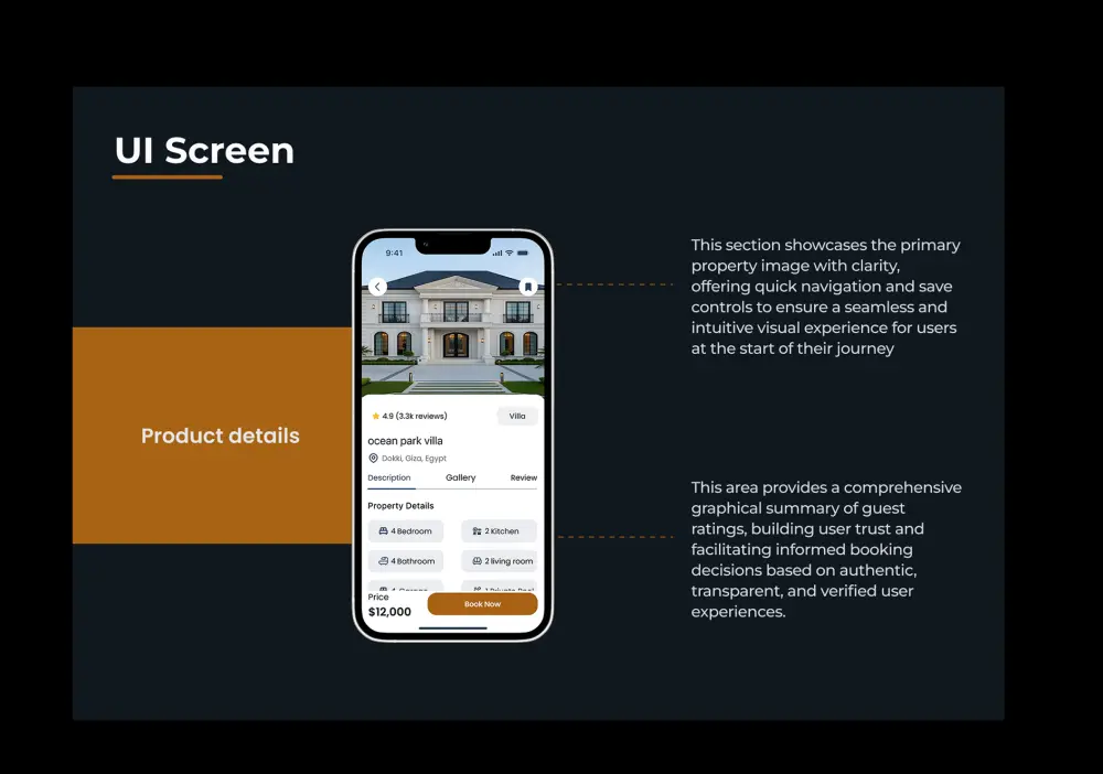 تصميم واجهة وتجربة مستخدم لموقع عقارات للبيع والإيجار مع خدمات متكاملة ونظام محادثة بالذكاء الاصطناعي