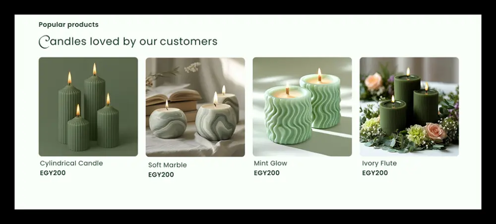 تصميم صفحة هبوط احترافية لعلامة تجارية للشموع المعطرة