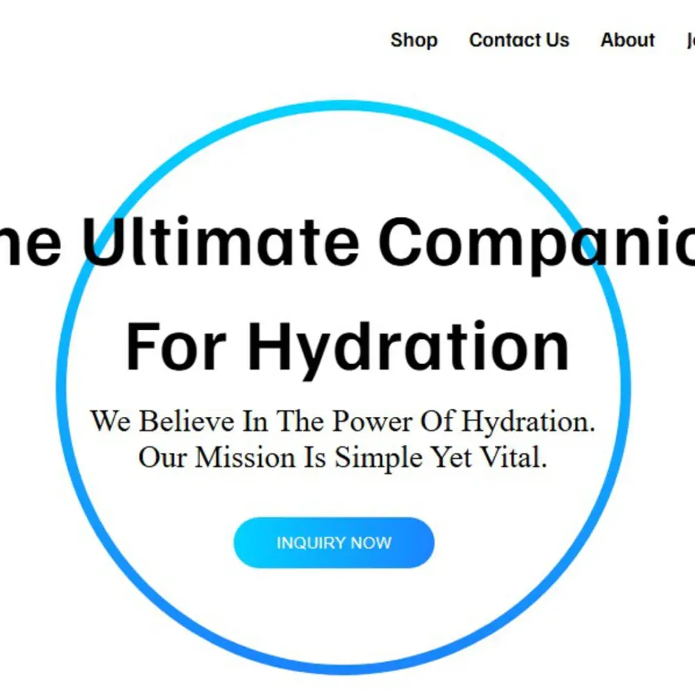 تصميم landing page لبراندات زجاجات مياه