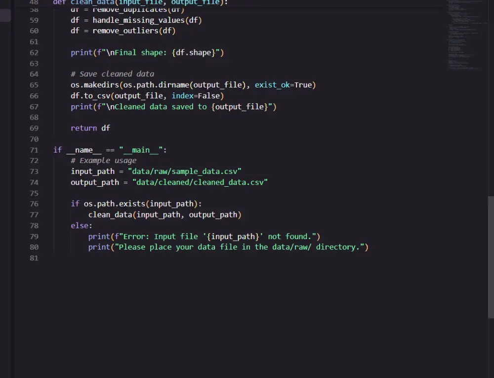 تنظيف وتجهيز البيانات الاحترافي (Data Cleaning & Preprocessing)