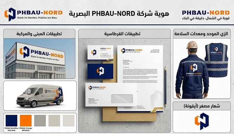 تصميم هوية بصرية كاملة تشمل شعار عصري ومطبوعات