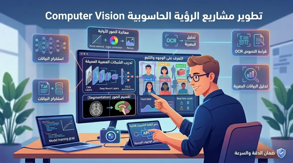 تطوير حلول برمجية ومشاريع الرؤية الحاسوبية Computer Vision المتقدمة