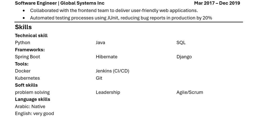 كتابة سيرة ذاتية احترافية CV متوافقة مع نظام ATS